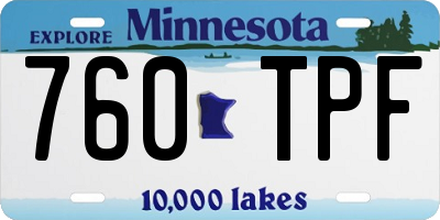 MN license plate 760TPF
