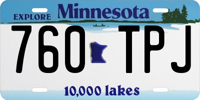 MN license plate 760TPJ