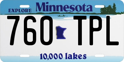 MN license plate 760TPL