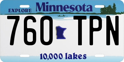 MN license plate 760TPN