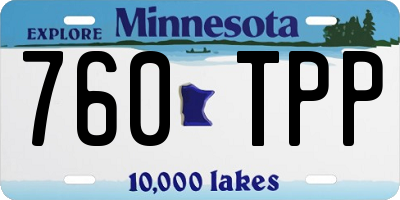 MN license plate 760TPP