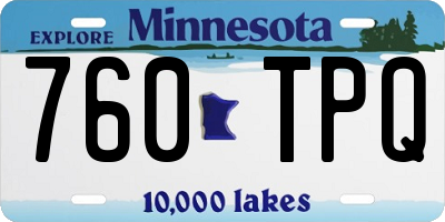 MN license plate 760TPQ