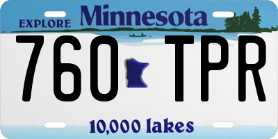 MN license plate 760TPR