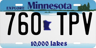 MN license plate 760TPV