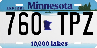 MN license plate 760TPZ