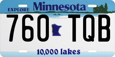 MN license plate 760TQB