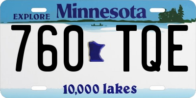 MN license plate 760TQE