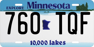 MN license plate 760TQF