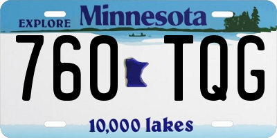 MN license plate 760TQG