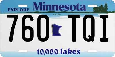 MN license plate 760TQI