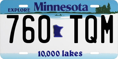 MN license plate 760TQM