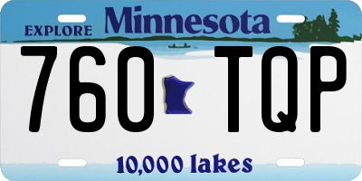 MN license plate 760TQP