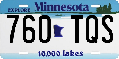 MN license plate 760TQS