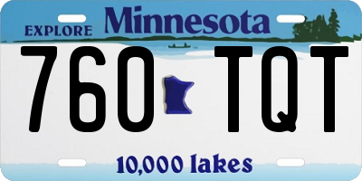 MN license plate 760TQT