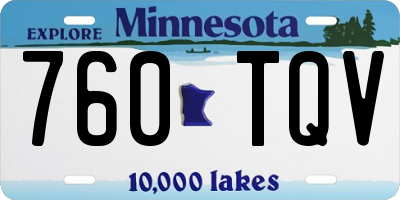 MN license plate 760TQV