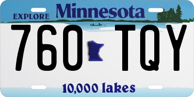 MN license plate 760TQY
