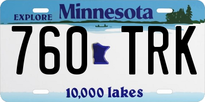MN license plate 760TRK