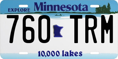 MN license plate 760TRM