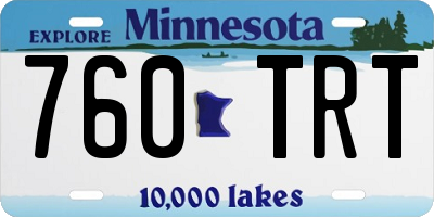 MN license plate 760TRT