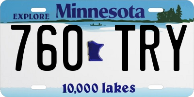 MN license plate 760TRY