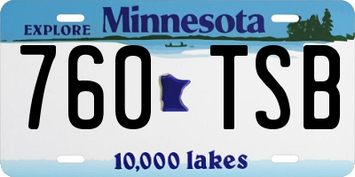 MN license plate 760TSB