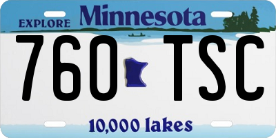 MN license plate 760TSC