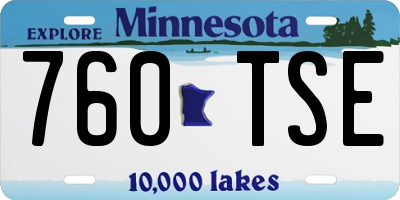 MN license plate 760TSE