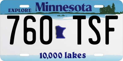 MN license plate 760TSF