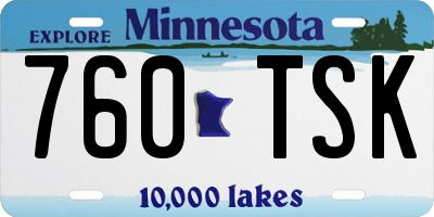 MN license plate 760TSK