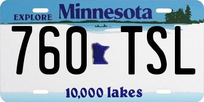 MN license plate 760TSL