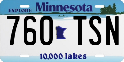 MN license plate 760TSN