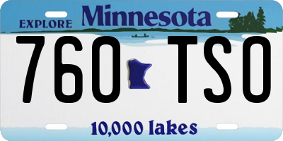 MN license plate 760TSO