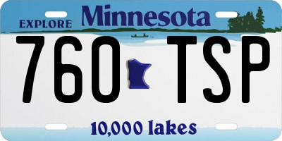 MN license plate 760TSP