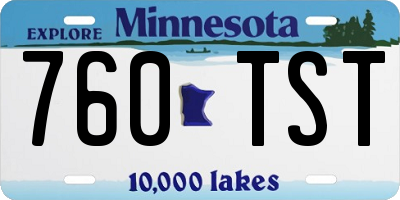 MN license plate 760TST