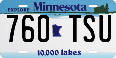 MN license plate 760TSU