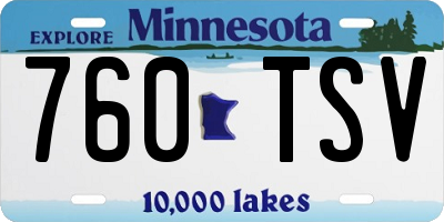 MN license plate 760TSV