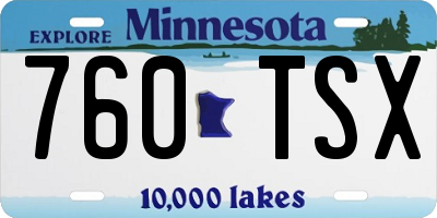 MN license plate 760TSX