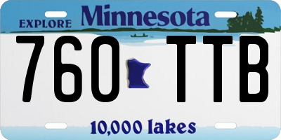 MN license plate 760TTB