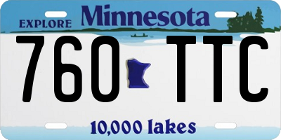 MN license plate 760TTC