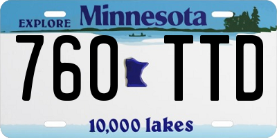 MN license plate 760TTD