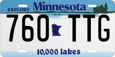 MN license plate 760TTG