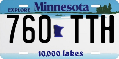 MN license plate 760TTH