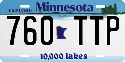 MN license plate 760TTP
