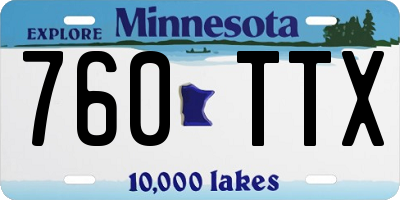 MN license plate 760TTX