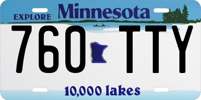 MN license plate 760TTY