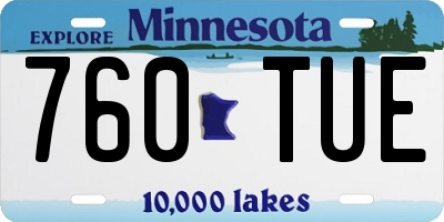 MN license plate 760TUE