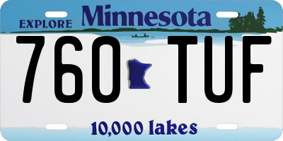 MN license plate 760TUF