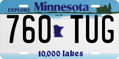 MN license plate 760TUG
