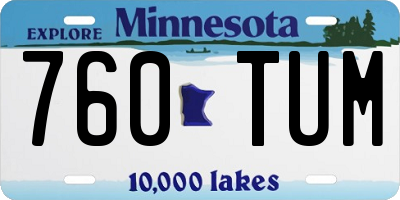 MN license plate 760TUM