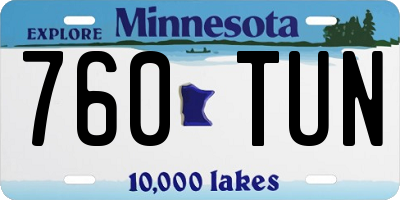 MN license plate 760TUN